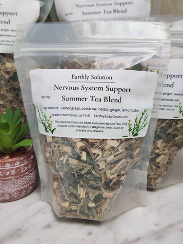 Nervous System Support, Summer Tea Blend Earthly Soap Goods 