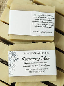 Rosemary Mint Shampoo Bar Soap Earthly Soap Goods