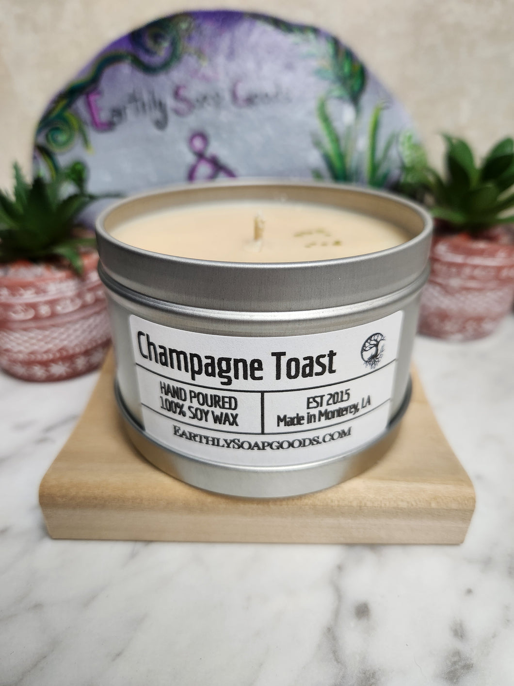 Champagne Toasts, Soywax Candle Earthly Soap Goods