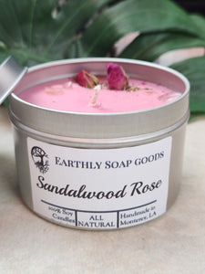 Sandalwood Rose Soywax Candle Earthly Soapgoods 